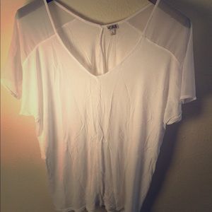 Unique White VNeck Tee